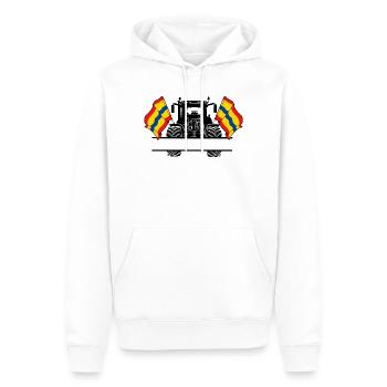 Overijssel_Tractor_Custom_Edition - Männer Premium Bio Hoodie - Weiß - Vorne - Nico (187cm)