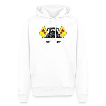 Süd Holland_Tractor_Custom_Edition - Männer Premium Bio Hoodie - Weiß - Vorne - Nico (187cm)