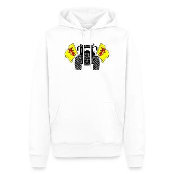Süd Holland_Tractor_Pride - Männer Premium Bio Hoodie - Weiß - Vorne - Nico (187cm)