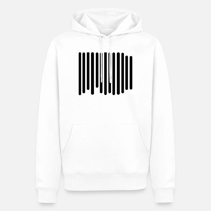 Barcode - Männer Premium Bio Hoodie - Weiß