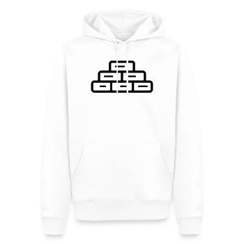 brique - Sweat à capuche Premium bio Homme - blanc - Devant - Nico (187cm)