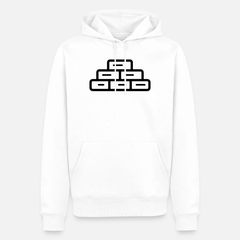 brique - Sweat à capuche Premium bio Homme - blanc
