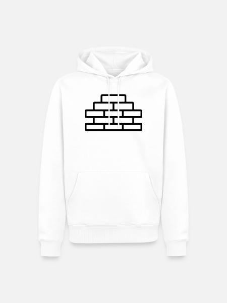 brick - Men’s Premium Organic Hoodie - white