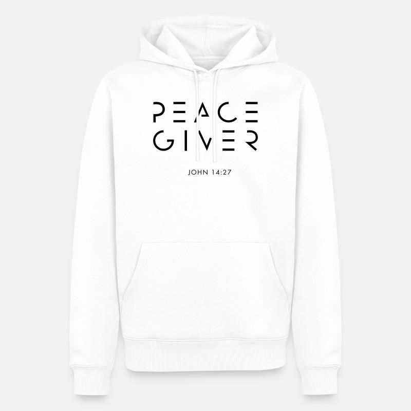 PEACEGIVER - Männer Premium Bio Hoodie - Weiß
