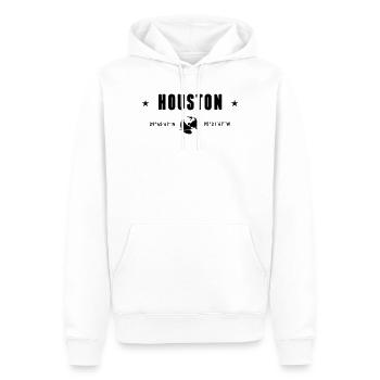 Houston Texas Coordinates Planet Earth - Men’s Premium Organic Hoodie - white - Front - Nico (187cm)