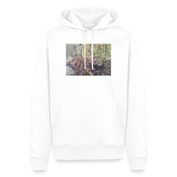 Logs in the forest – an impressionistic landscape - Men’s Premium Organic Hoodie - white - Front - Nico (187cm)