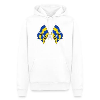 Drapeaux croisés de l’Ameland – Fierté insulaire - Sweat à capuche Premium bio Homme - blanc - Devant - Nico (187cm)