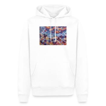 Colorful mosaic abstraction - Men’s Premium Organic Hoodie - white - Front - Nico (187cm)