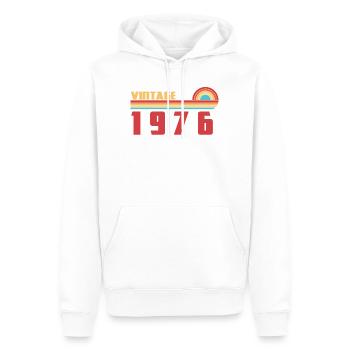 50 Jahre alter Schul-Tee Geboren 1976 - Männer Premium Bio Hoodie - Weiß - Vorne - Nico (187cm)