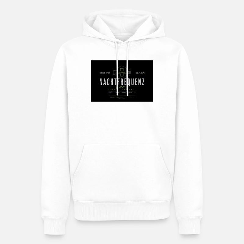 Fréquence nocturne Soins cosmiques - Sweat à capuche Premium bio Homme - blanc