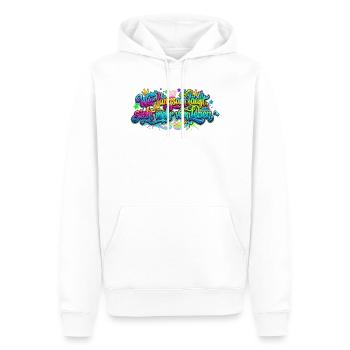 Wer langsam läuft sieht mehr vom Leben - Männer Premium Bio Hoodie - Weiß - Vorne - Nico (187cm)