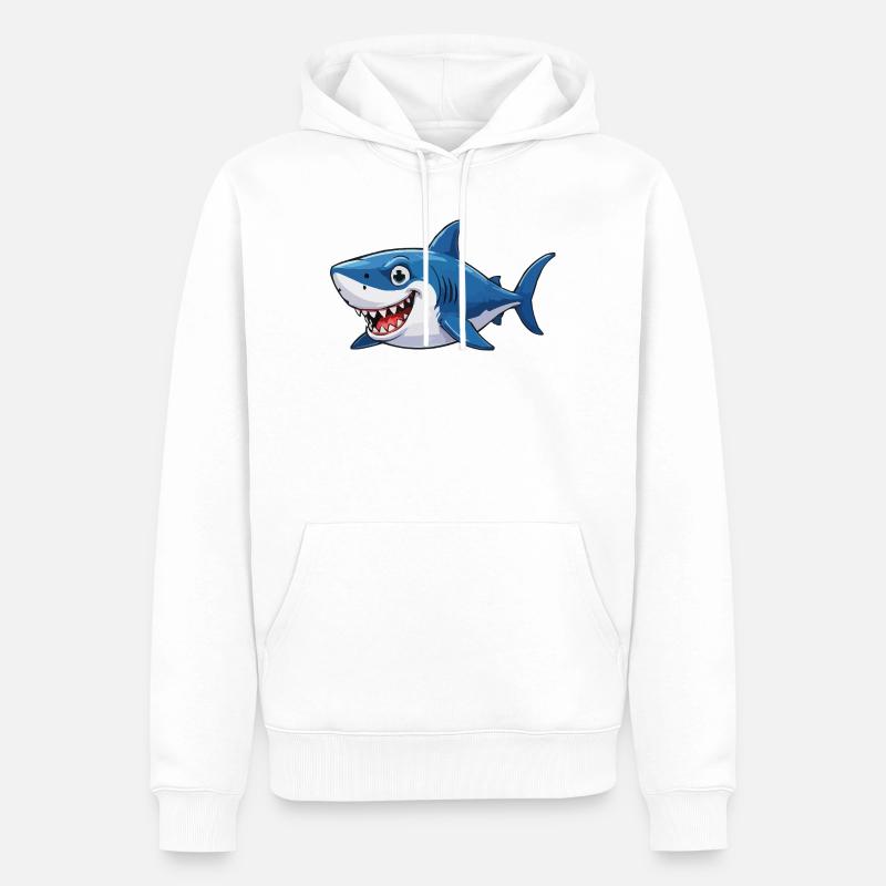 Shark Comic - Sweat à capuche Premium bio Homme - blanc