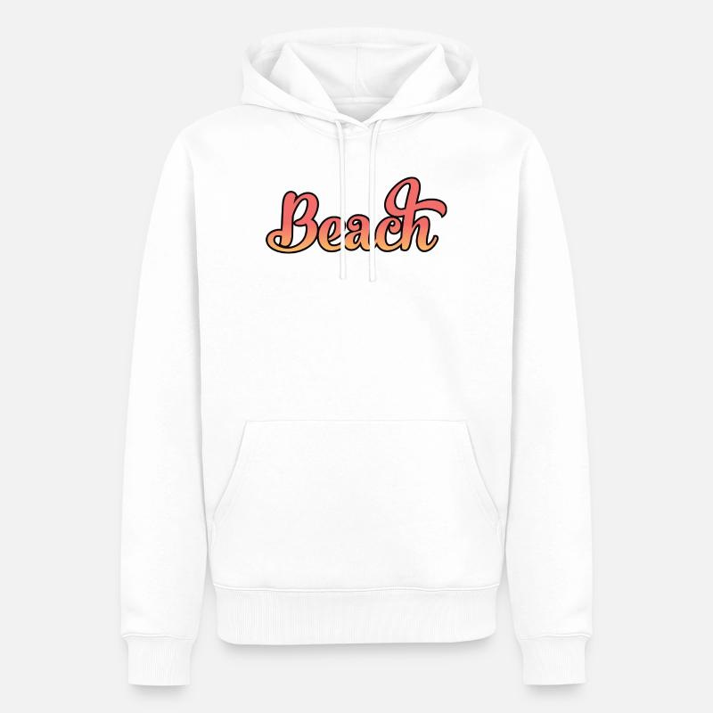 Plage - Sweat à capuche Premium bio Homme - blanc