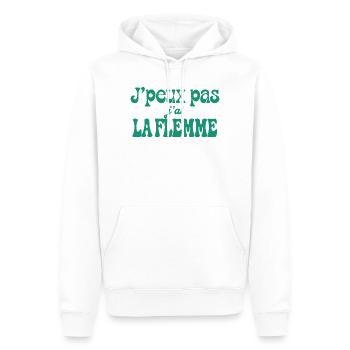 J'peux pas j'ai la flemme - Sweat à capuche Premium bio Homme - blanc - Devant - Nico (187cm)