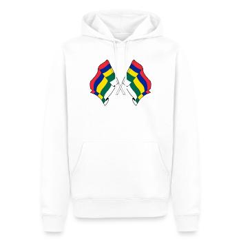 Drapeaux croisés de Terschelling – Fierté insulaire - Sweat à capuche Premium bio Homme - blanc - Devant - Nico (187cm)