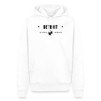 Detroit Michigan Coordinates Planet Earth - Men’s Premium Organic Hoodie - white - Front - Nico (187cm)