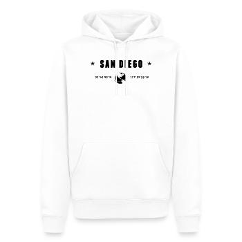 San Diego, Kalifornien, Koordinaten, Erde - Männer Premium Bio Hoodie - Weiß - Vorne - Nico (187cm)