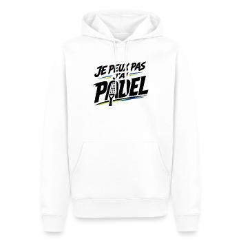 Je peux pas j’ai padel - Sweat à capuche Premium bio Homme - blanc - Devant - Nico (187cm)
