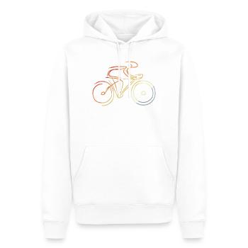 Cyclisme sur route - Sweat à capuche Premium bio Homme - blanc - Devant - Nico (187cm)