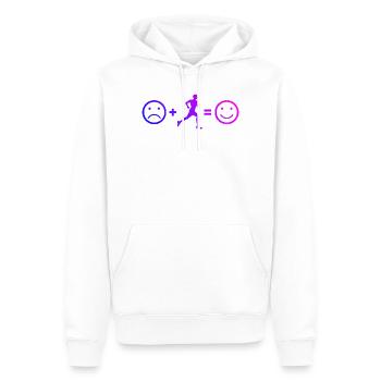 Geschenkidee für einen Running mit Running - Männer Premium Bio Hoodie - Weiß - Vorne - Nico (187cm)