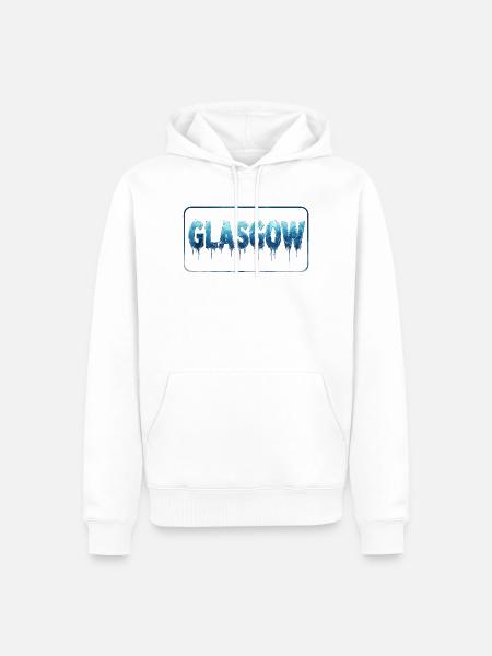 Glasgow Icicle Tropf-Logo - Männer Premium Bio Hoodie - Weiß