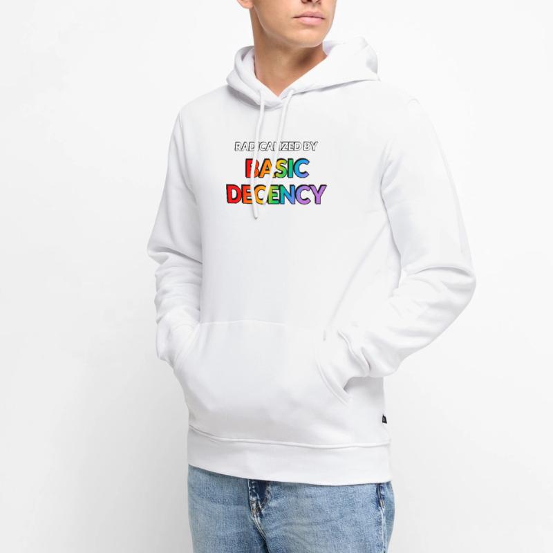 Radicalized By Basic Decency Men’s Premium Organic Hoodie