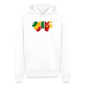 Kongo_Kamerun_Flagge_Herz_used - Sweat à capuche Premium bio Homme - blanc - Devant - Nico (187cm)