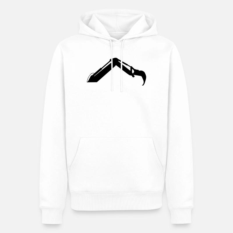 Baggerarm – Grabekraft - Männer Premium Bio Hoodie - Weiß