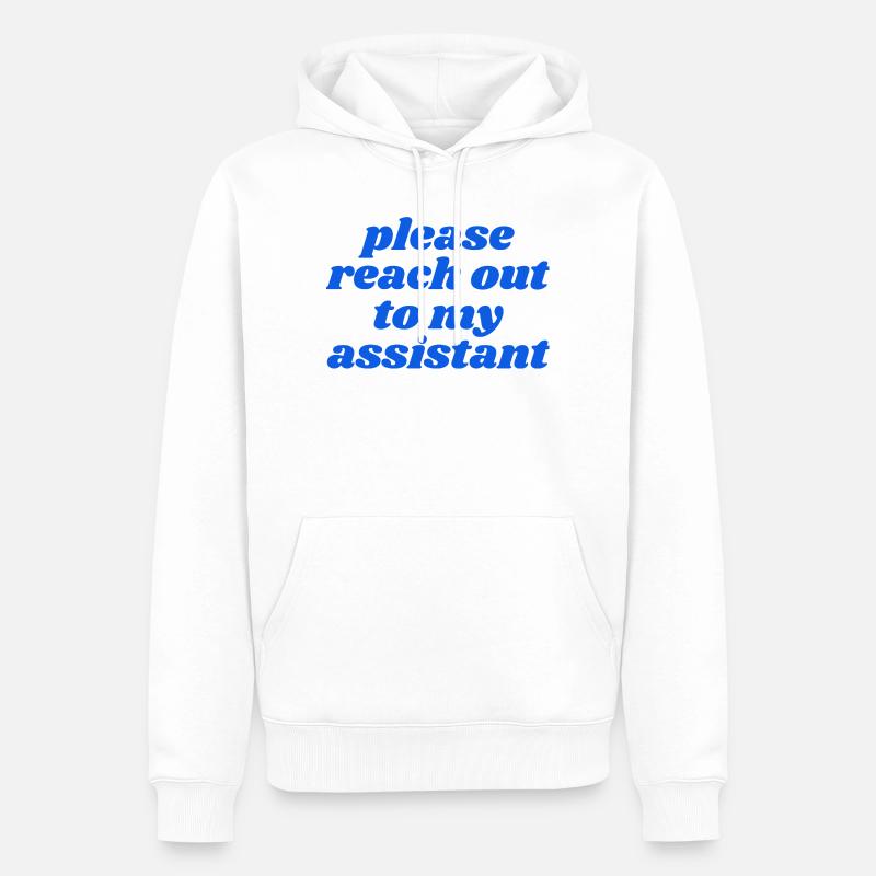 Merci de contacter mon assistant - Sweat à capuche Premium bio Homme - blanc