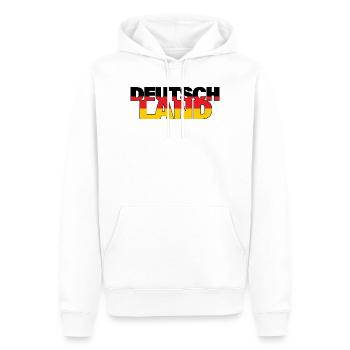 Deutschland Schriftzug Fussball Flagge Fan Shirt - Männer Premium Bio Hoodie - Weiß - Vorne - Nico (187cm)