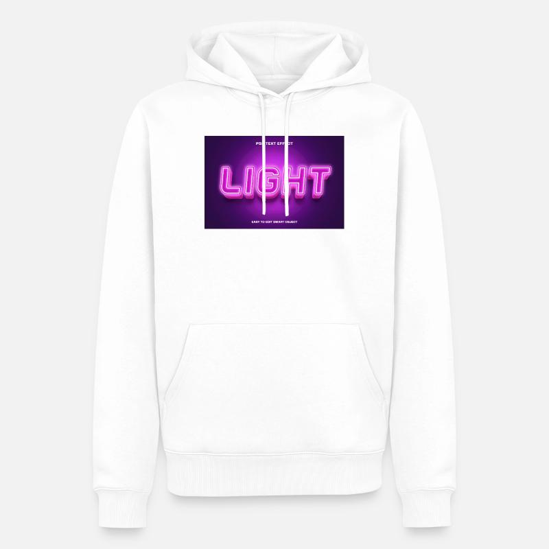 Neonlicht Light Schriftzug - Männer Premium Bio Hoodie - Weiß