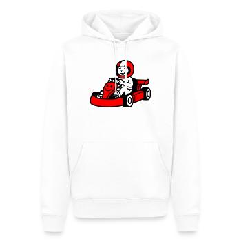 Go Kart Kids - Sweat à capuche Premium bio Homme - blanc - Devant - Nico (187cm)