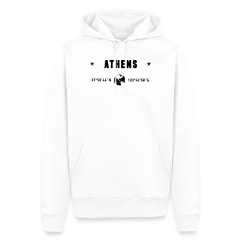 Athen, Griechenland, Koordinaten Planet Erde - Männer Premium Bio Hoodie - Weiß - Vorne - Nico (187cm)