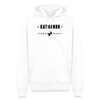 Kathmandu, Nepal, Koordinaten Planet Erde - Männer Premium Bio Hoodie - Weiß - Vorne - Nico (187cm)