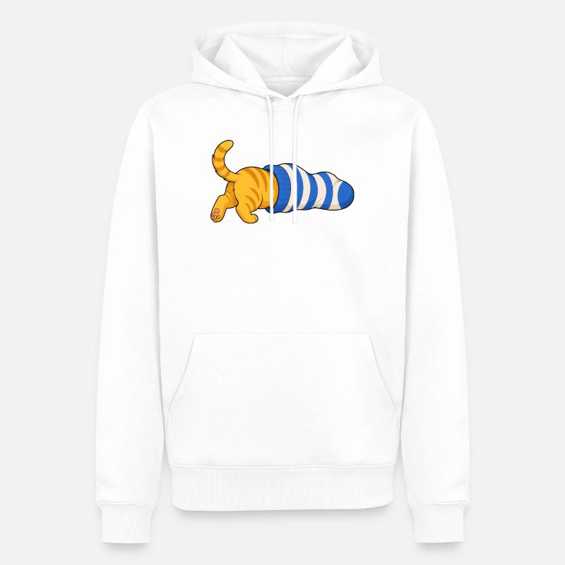 Chat dans la chaussette - Sweat à capuche Premium bio Homme - blanc