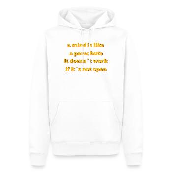 Parachute Mindset Zitat - Männer Premium Bio Hoodie - Weiß - Vorne - Nico (187cm)