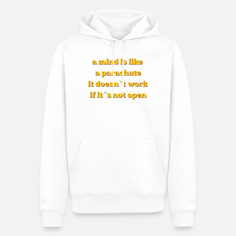 Parachute Mindset Zitat - Männer Premium Bio Hoodie - Weiß