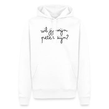 Veux-tu être mon parrain ? - Sweat à capuche Premium bio Homme - blanc - Devant - Nico (187cm)