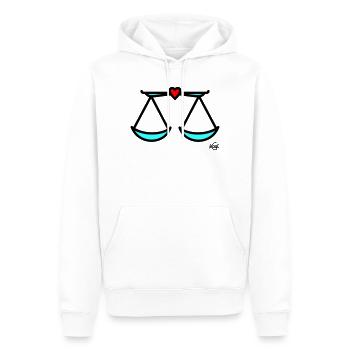 Waage groß - Männer Premium Bio Hoodie - Weiß - Vorne - Nico (187cm)