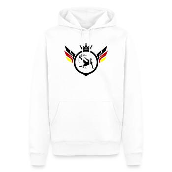 Fussballer Fallrückzieher Deutschland - Männer Premium Bio Hoodie - Weiß - Vorne - Nico (187cm)