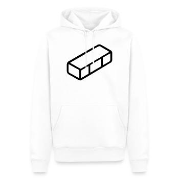 brique - Sweat à capuche Premium bio Homme - blanc - Devant - Nico (187cm)