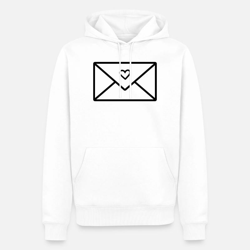lettre d’amour - Sweat à capuche Premium bio Homme - blanc