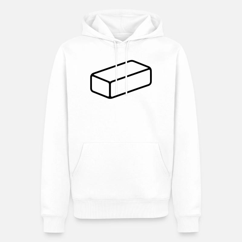 brique - Sweat à capuche Premium bio Homme - blanc