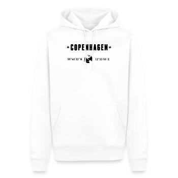 Kopenhagen, Dänemark, Koordinaten Planet Erde - Männer Premium Bio Hoodie - Weiß - Vorne - Nico (187cm)