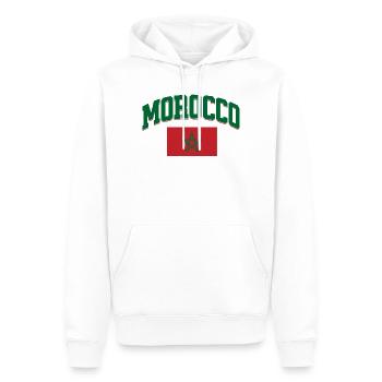 Football Rétro Design Sportif du Maroc - Sweat à capuche Premium bio Homme - blanc - Devant - Nico (187cm)