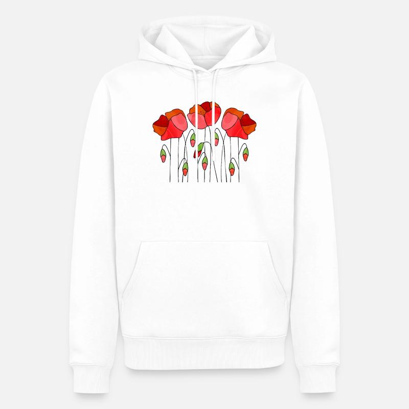 Fleur - Sweat à capuche Premium bio Homme - blanc