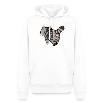 Grau getigerte Cartoonkatze - Männer Premium Bio Hoodie - Weiß - Vorne - Nico (187cm)