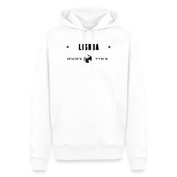 Lisboa Portugal Coordinates Planet Earth - Men’s Premium Organic Hoodie - white - Front - Nico (187cm)
