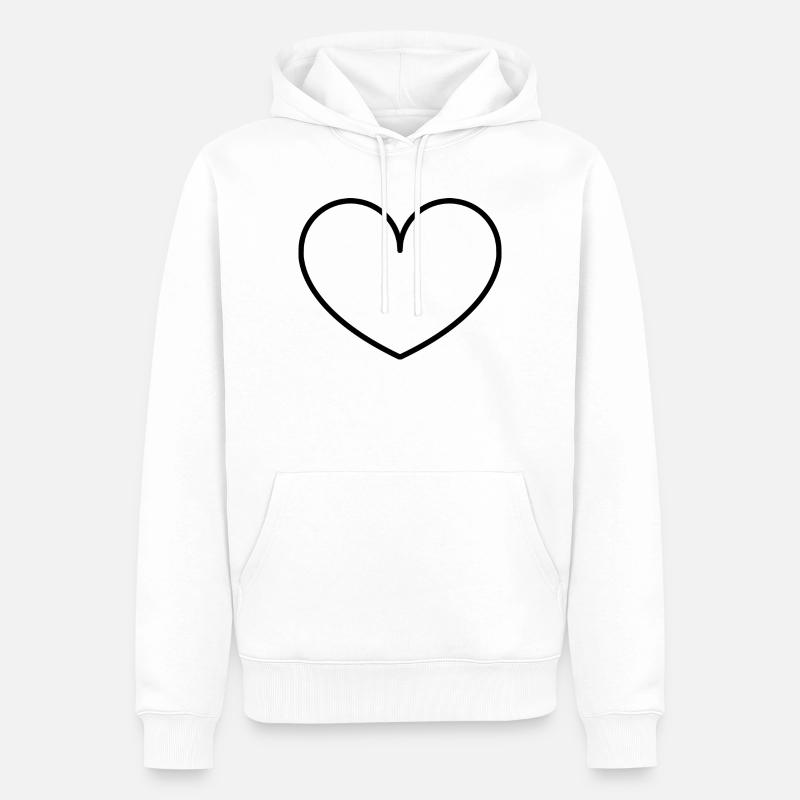 Cœur - Sweat à capuche Premium bio Homme - blanc