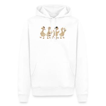 Retro-Quak: Skateboard-Quacks - Männer Premium Bio Hoodie - Weiß - Vorne - Nico (187cm)